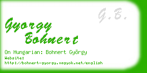gyorgy bohnert business card